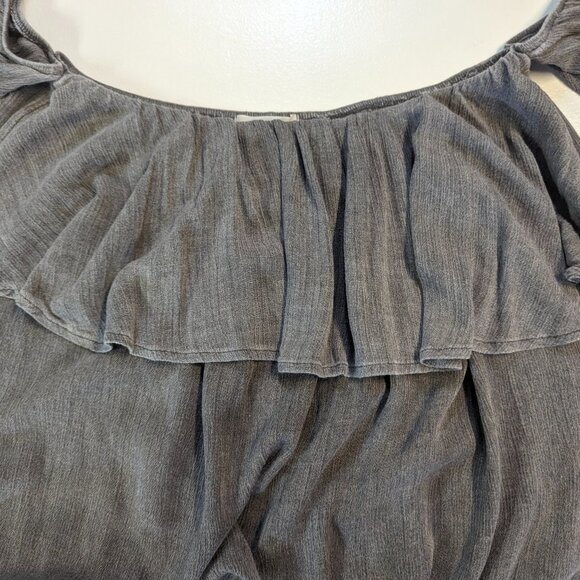 Cherish Size Large Off-Shoulder Gray Tie-Front - Picture 11 of 16